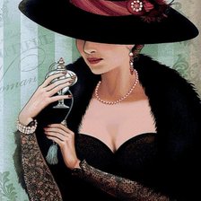 Схема вышивки «дама»