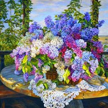 Схема вышивки «сирень в саду»