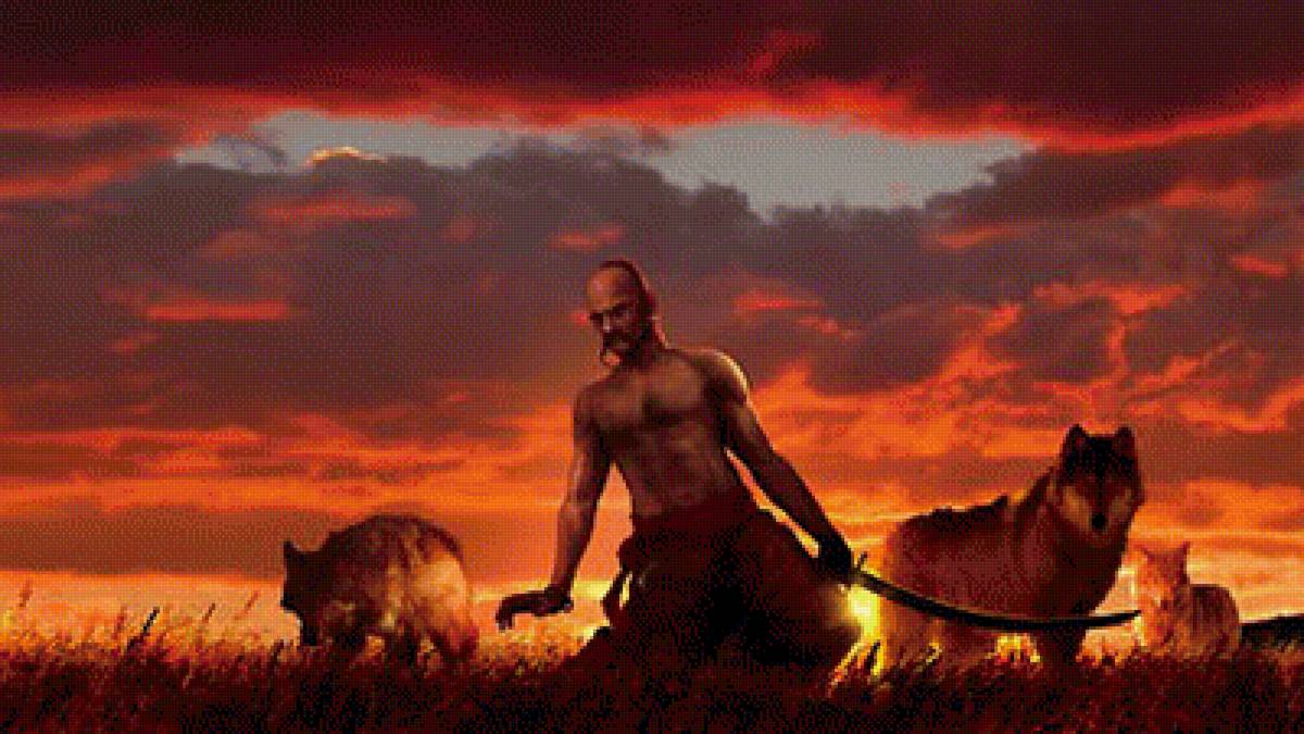 ХАРАКТЕРНИК ИВАН СИРКО - казаки, закат, волки - предпросмотр