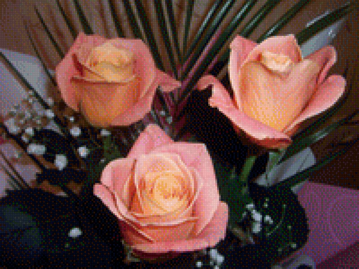 розы в букете - роза, букет, цветы. - предпросмотр