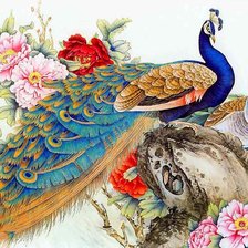 Схема вышивки «Павлины»