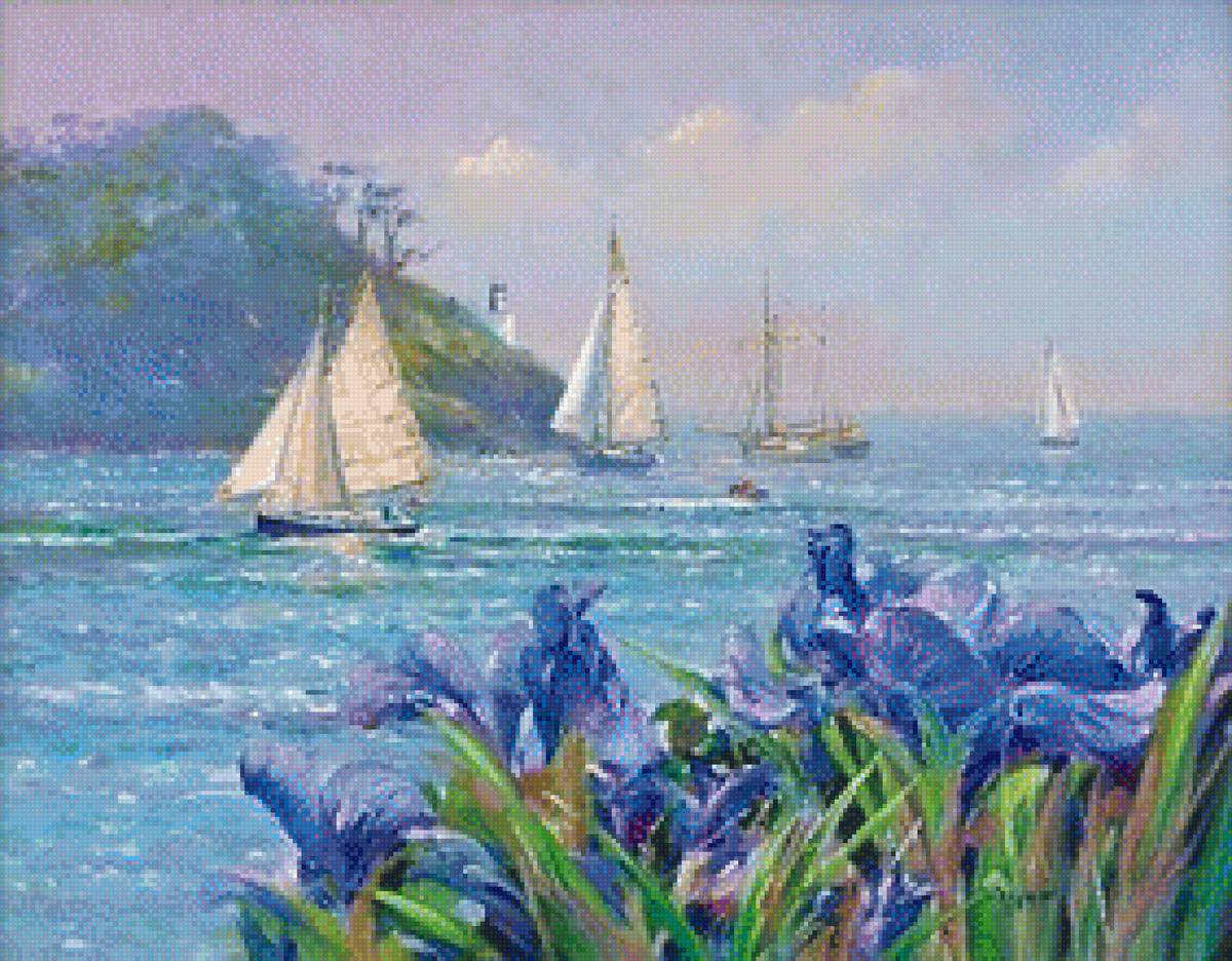 паруса - парус, море, пейзаж, природа. - предпросмотр