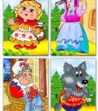 Схема вышивки «красная шапочка и серый волк»