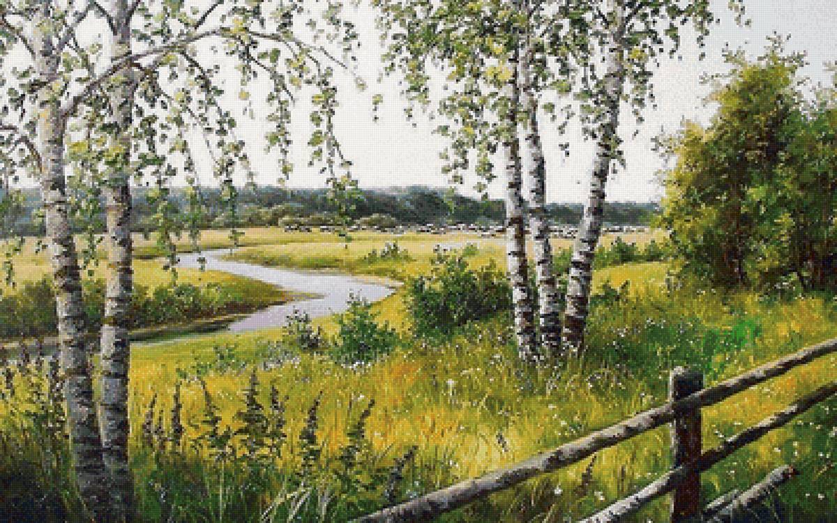 №1436849 - речка, березки, природа - предпросмотр