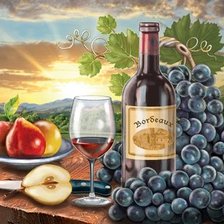 Схема вышивки «натюрморт с виноградом»