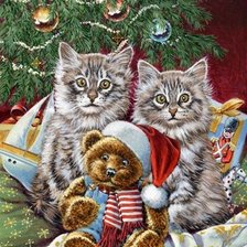 Схема вышивки «котята»