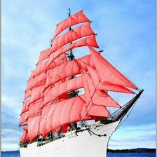 Схема вышивки «Алые паруса»