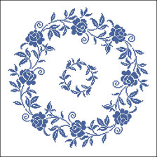 Схема вышивки «салфетка гжель»