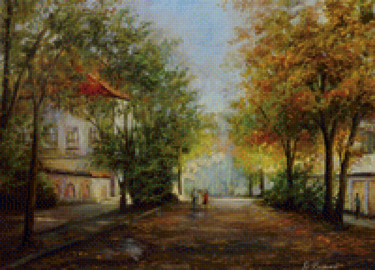 пейзаж - осень, город, пейзаж - предпросмотр