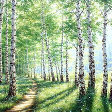 Схема вышивки «Березы»