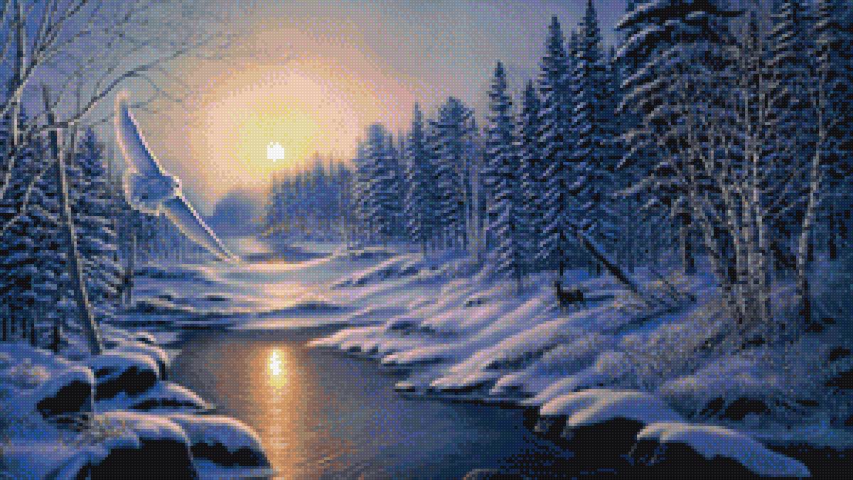 зима - природа совы - предпросмотр