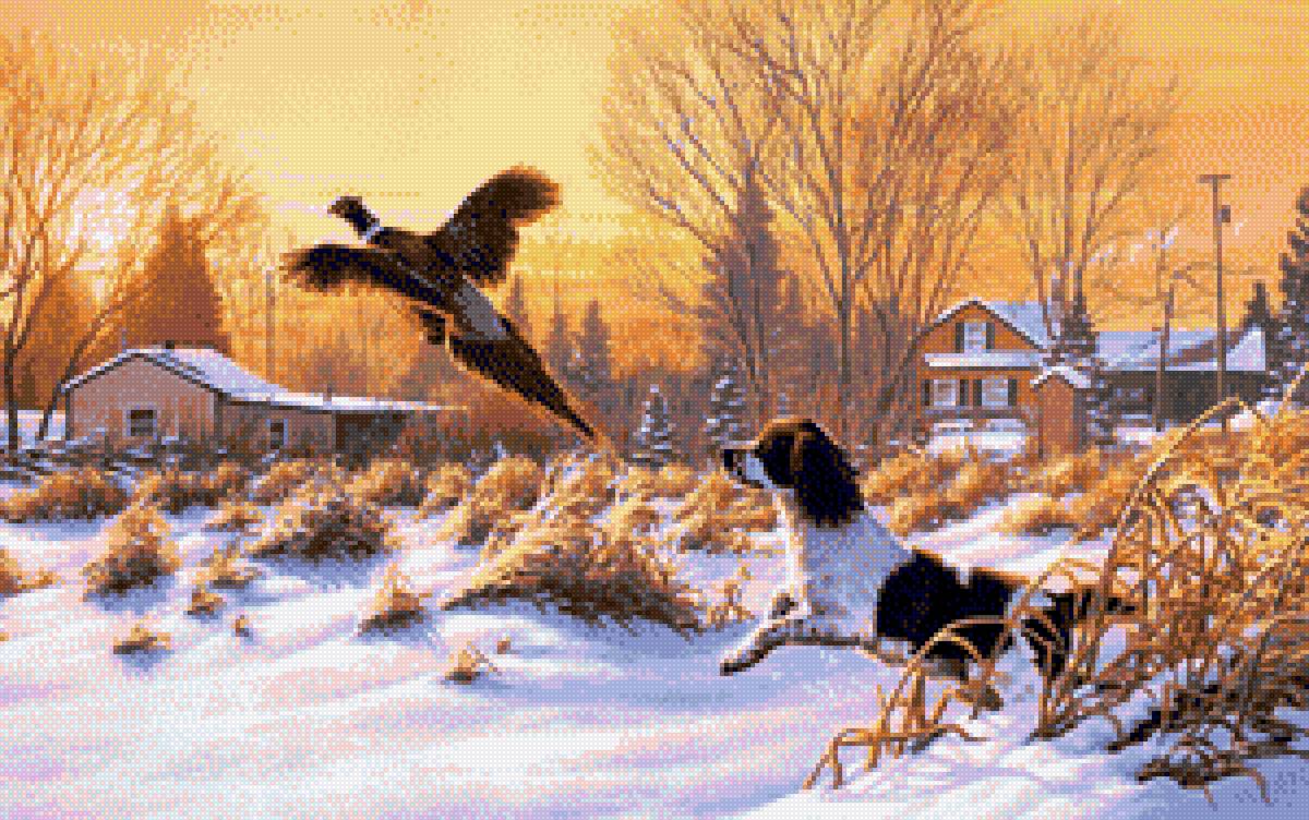 собака - собака зима охотник - предпросмотр