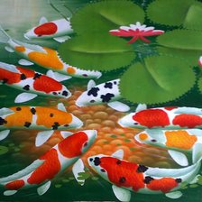 Схема вышивки «Карпы кои»