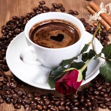 Схема вышивки «кофе с розой»