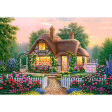 Схема вышивки «дом в цветах»