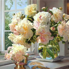 Схема вышивки «пионы»