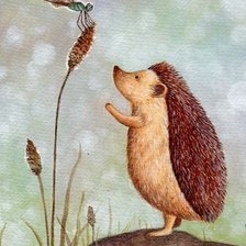 Схема вышивки «Ёжик и срекоза»