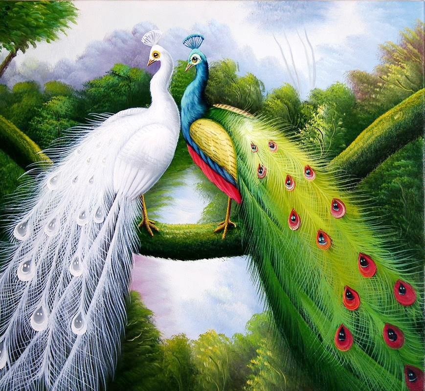 Павлины - павлины, райский сад, птицы - оригинал