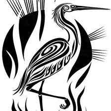 Схема вышивки «цапля»