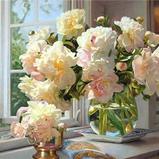 Схема вышивки «пионы»