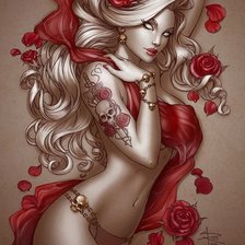 Схема вышивки «фентези девушка»