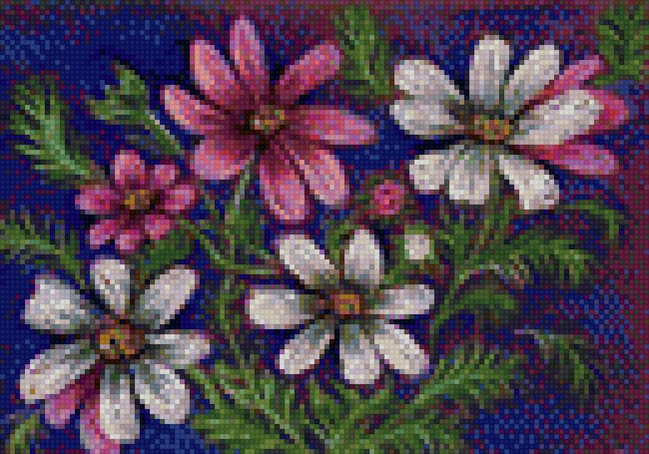 Космея.(для подушки) - цветы, космея - предпросмотр