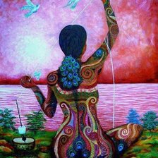 Схема вышивки «Девушка»