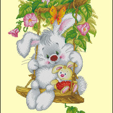 Схема вышивки «зайка»