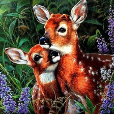 Схема вышивки «Оленята»