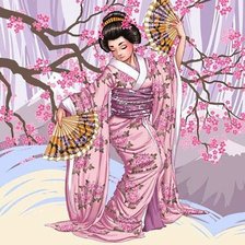 Схема вышивки «японка»