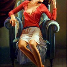 Схема вышивки «дама»