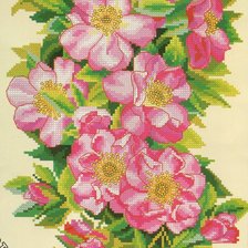 Схема вышивки «Ветка шиповника»