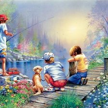 Схема вышивки «Дети на природе»