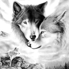 Схема вышивки «волки»