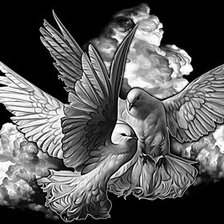 Схема вышивки «голуби»