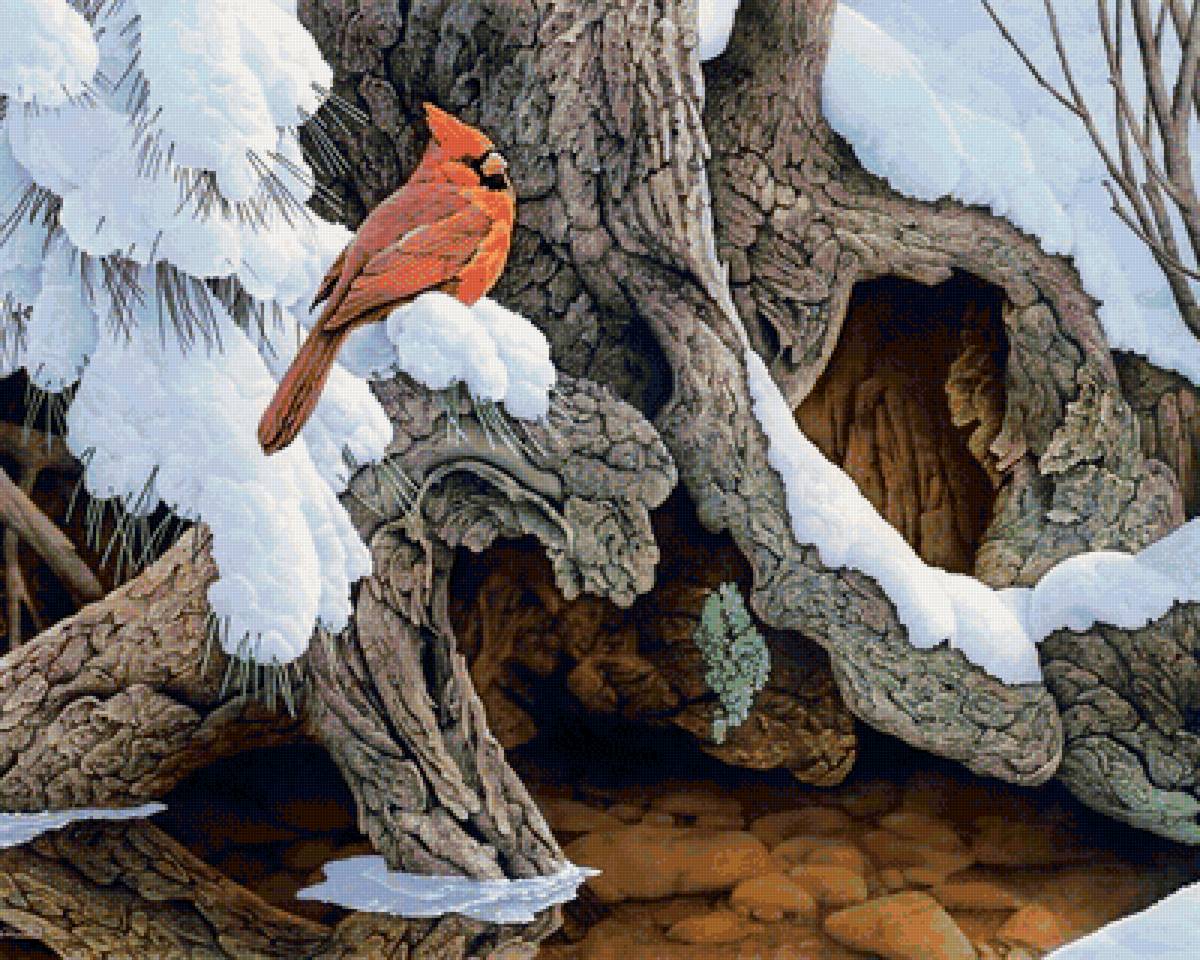 птичка - пейзаж - предпросмотр