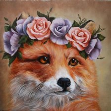 Схема вышивки «лисичка»