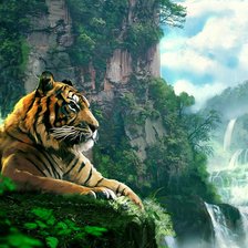 Схема вышивки «тигр»