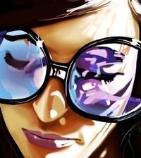 Схема вышивки «девушка в очках»