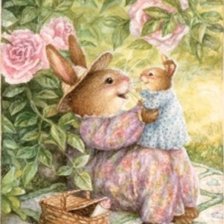 Схема вышивки «Семья кроликов»