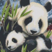 Схема вышивки «Панды»