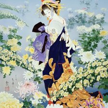 Схема вышивки «девушка харуето морита»