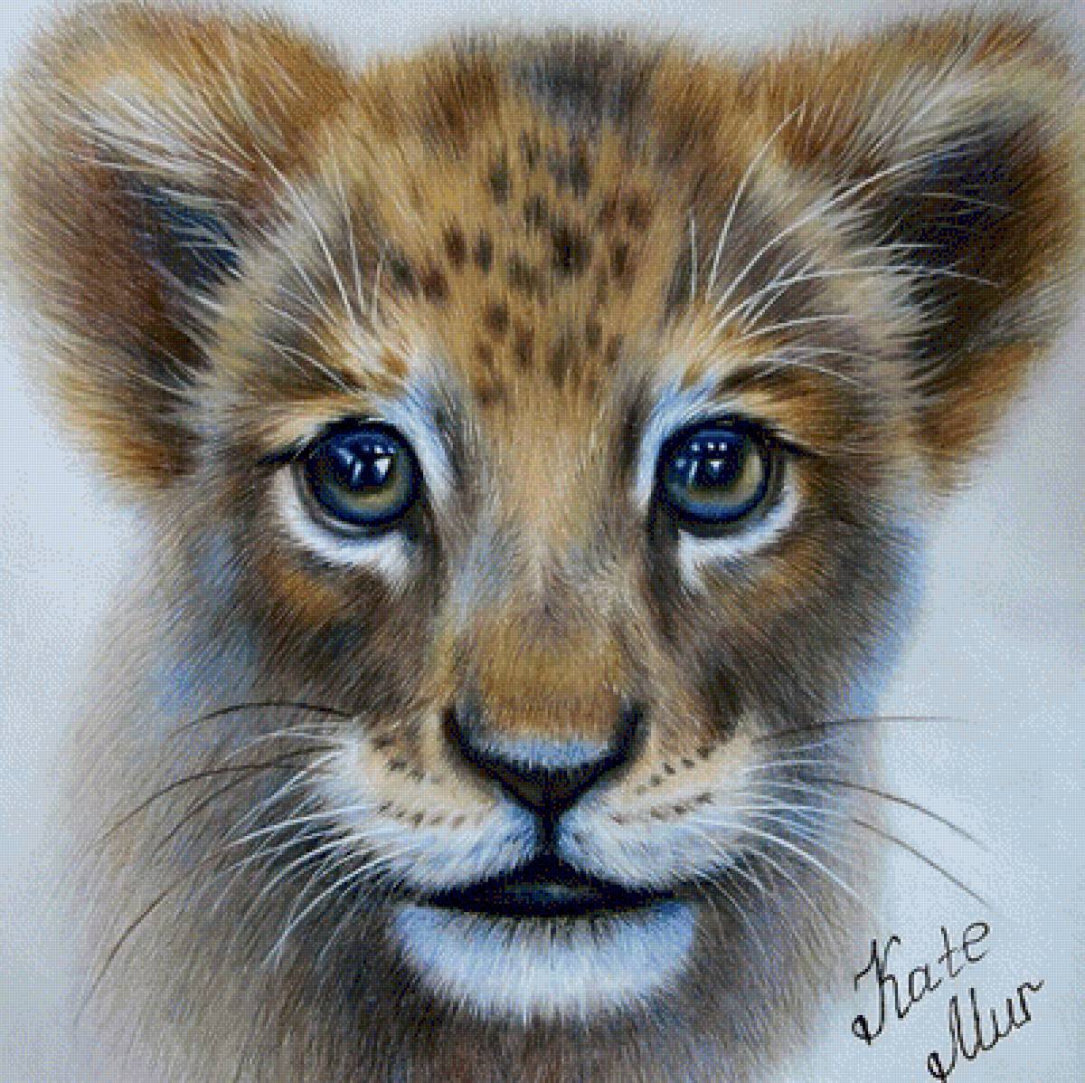 Тигренок - вышивка крестом - предпросмотр