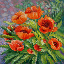 Схема вышивки «маки»