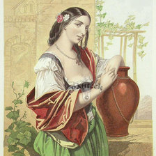 Схема вышивки «девушка с кувшином»