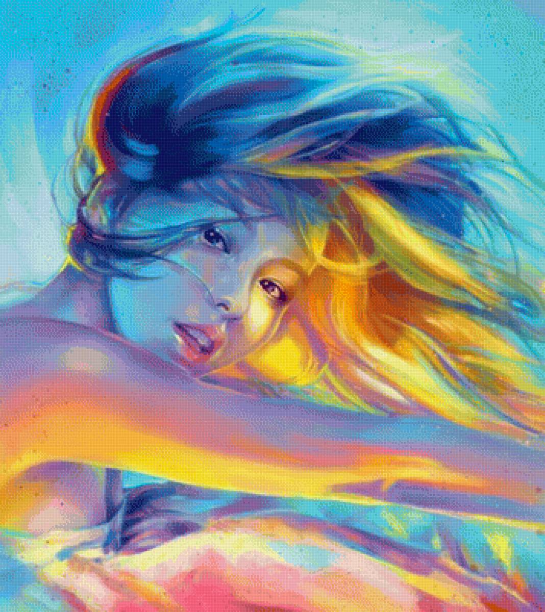 Девушка 3 - девушка, неон - предпросмотр