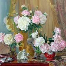 Схема вышивки «Пионы»