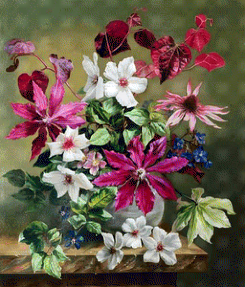 Букет - вышивка крестом - предпросмотр