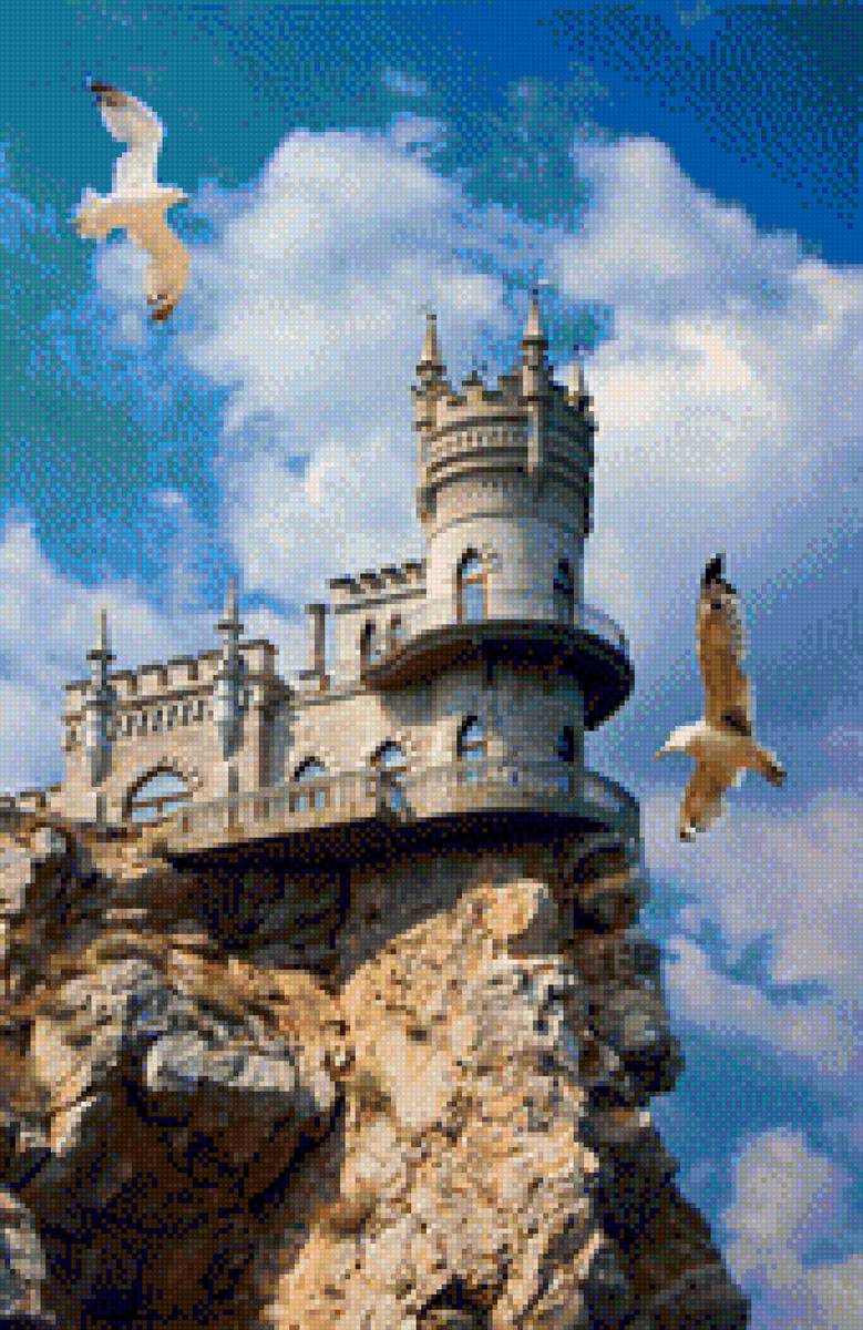 ласточкино гнездо - чайки, крым, лето, море, дворец - предпросмотр