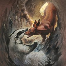 Схема вышивки «Такса и барсук»